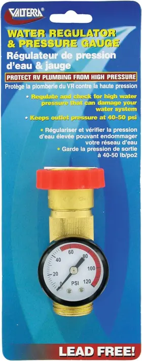 A01-1124vp Valterra Brass Water Regulator / Gauge Combo Carded