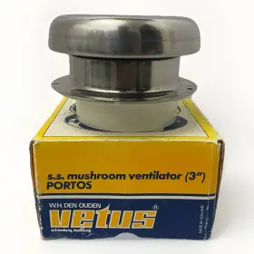 Vetus 8717372035692 S.s. Mushroom Ventilator 3 Inch Portos With Plastic Trim Ring