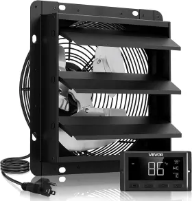 2025v-blk Vevor 197988157175 12 Inch Shutter Exhaust Fan Wall Mounted Attic Vent