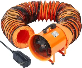 Vevor 197988451143 Portable Ventilator With Hose 2 Speed 12 Inch Utility Orange