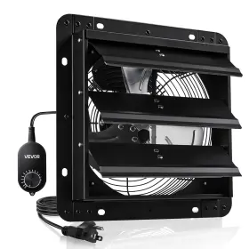 Amx-fagac10 Vevor 10 Inch Shutter Exhaust Fan With Speed Controller Black