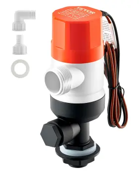 Cyhsb500gphzpkuiq Vevor Livewell Pump For Boat 12v 500 Gph Aerator Straight 2 Inlets