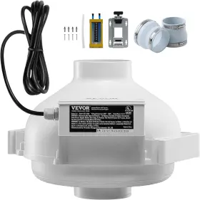 Hee-100p Vevor 4 To 4.5 Inch Radon Fan Installation 12 X 12.6 9.25 Inches White