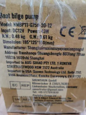 Vevor Nmbp11-g750-30-12 Boat Bilge Pump