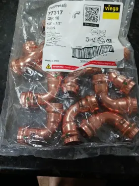 77317 Viega 10 Propress 90-degree Elbow 1/2 Inch X Copper . Made In Usa