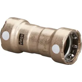 88390 Viega Megapress 1 Inch Copper Nickel Coupling With Stop