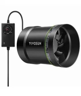 Vsv-ifp6c Vivosun 6 Inch Inline Booster Duct Fan With Speed & Controller Black