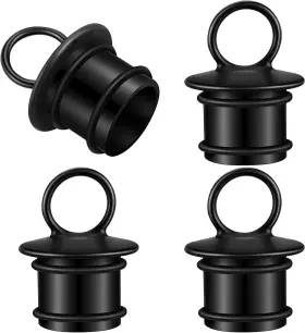 Six-wenqik-484 Wenqik 4 Pcs Pvc Fishing Boat Drain Plug Push In Black