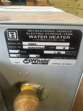 S600w Whale Marine Seaward Hot Water Heater 6 Gallon With Rear Heat Exchanger Boat S600