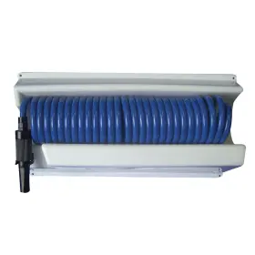 P-0443 Whitecap 25ft Blue Coiled Hose With Mounting Case Spray Nozzle Kink Free