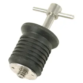 S-0290c Whitecap 1 Inch D Brass Twist-turn Bailer Drain Plug W Heavy-duty Rubber Sleeve