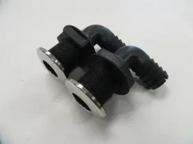 S-3809 Whitecap Plastic Set Of 4 Thru Hull With Flange Black Marine Boat