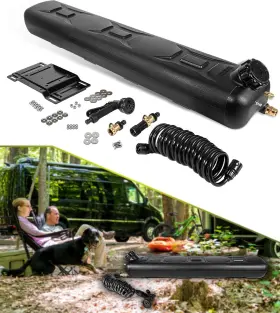 Wiqp2301 Wi-auto Portable 8-gallon Water Tank With Camping Shower Storage For Trucks Black