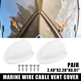 X2.28 X Autohaux 766549799361 1 Pair 2.48 Inch Marine Transducer Cover Clam Shell Vent Wire White