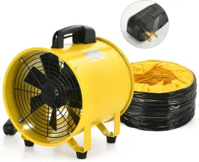 Yitahome 197839779716 Two Speed Exhaust Fan 12 Inch Utility Blower With 16ft Ducting Yellow