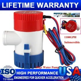 Hybp1-g1100-03 Zecico 1100 Gph 12v Pump Boat Marine Plumbing Electric Bilge Pumps Water Transfer Safe