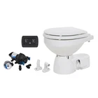 Jabsco Quiet Flush E2 Raw Water Toilet Compact Bowl - 24V Soft Close Lid New. Price: $1021.78.