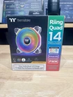 Thermaltake Riing Quad 14 Rgb White 3-PACK Fan Tt Premium W/ Controller Open. Price: $50.00.