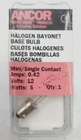 Ancor Halogen Bayonet Base Bulb Part # 529355 12V New. Price: $14.88.