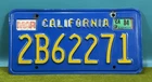 California License Plate #2B62271 March 84 Blue Yellow (1) Used. Price: $35.00.