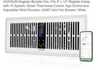 Vivosun 4"X12" Register Booster Fan W/ Thermostat & App Control White Open. Price: $35.00.