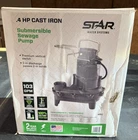 Star Hp Cast Submersible Sewage Vertical 2 Ejector Pump 103 Gpm 115V 9.4 Amp New. Price: $389.00.