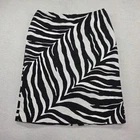 Talbots Zebra Print Pencil Skirt Size 4 Black White Textured Cotton Lined Vent Pre-owned. Price: $16.00.