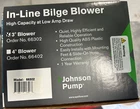US37 Johnson Pump Spx 66302 In-line Bilge 3" Blower New. Price: $42.00.