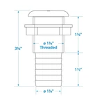 Seachoice 50-18091 Thru-hull Connector W/ Broad Flange, White Finish, 1.125 In. New. Price: $14.25.