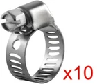 Ten All Stainless Sae #6 Miniature Hose Clamps 5/16" To 5/8" Range New. Price: $9.97.