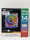 Thermaltake Riing Quad 14 Rgb White 3-PACK Fan Tt Premium W/ Controller New. Price: $69.99.