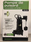 Eco-flo 1/2 Hp 4400 Gph Cast Iron Vertical Float Switch Ac Submersible Sump Pump New. Price: $124.79.
