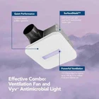 Broan Nutone AR110LKVV Surfaceshield Exhaust Fan With Led And Antiviral Light Open. Price: $130.00.
