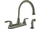 Valterra PF231401 2-HANDLE Rv Kitchen Faucet W/ Sprayer Nicke New. Price: $69.91.