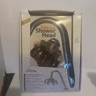 New Ambassador Mirage Shower Head Solid Brass Body Chrome Varaible Height Angle. Price: $75.00.
