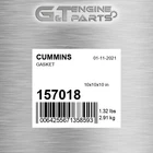 157018 Gasket Fits Cummins (surplus Open Box) New. Price: $77.35.