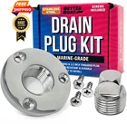 Stainless Steel Boat Drain Kit, 1/2" Threaded Transom Plug, Silver New. Price: $44.99.