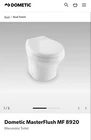Dometic 8920 Electric Macerating Toilet / Bone Color New. Price: $1295.00.