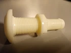 Perko 5/8" Hose, 11/16" Hole Thru-hull Fitting With Collar Nut White Plastic New. Price: $11.75.