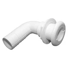 1-3/8" Hole 90 Fitting Plastic White Elbow Thru-hull For 1-1/8" D New. Price: $11.83.