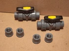 Lot Of 2 Parker Pvc Double Union Ball Valve, Socket & Threaded Ends DN15 PN16 1" New. Price: $99.99.