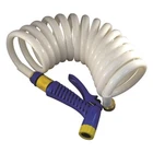 Marpac White Coiled Washdown Water Hose 1/2" X 25' With Nozzle. New. Price: $64.89.