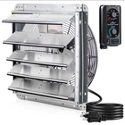 Iliving 18" Wall Mounted Exhaust Fan, Automatic Shutter, With Thermostat Open. Price: $140.00.